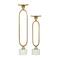 Gold Aluminum Modern Candle Holder Set, 15'' & 19''